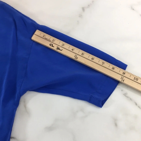 Robert Rodriguez Blouse Womens 0 Blue Black Hem Silk Pullover - Picture 11 of 12